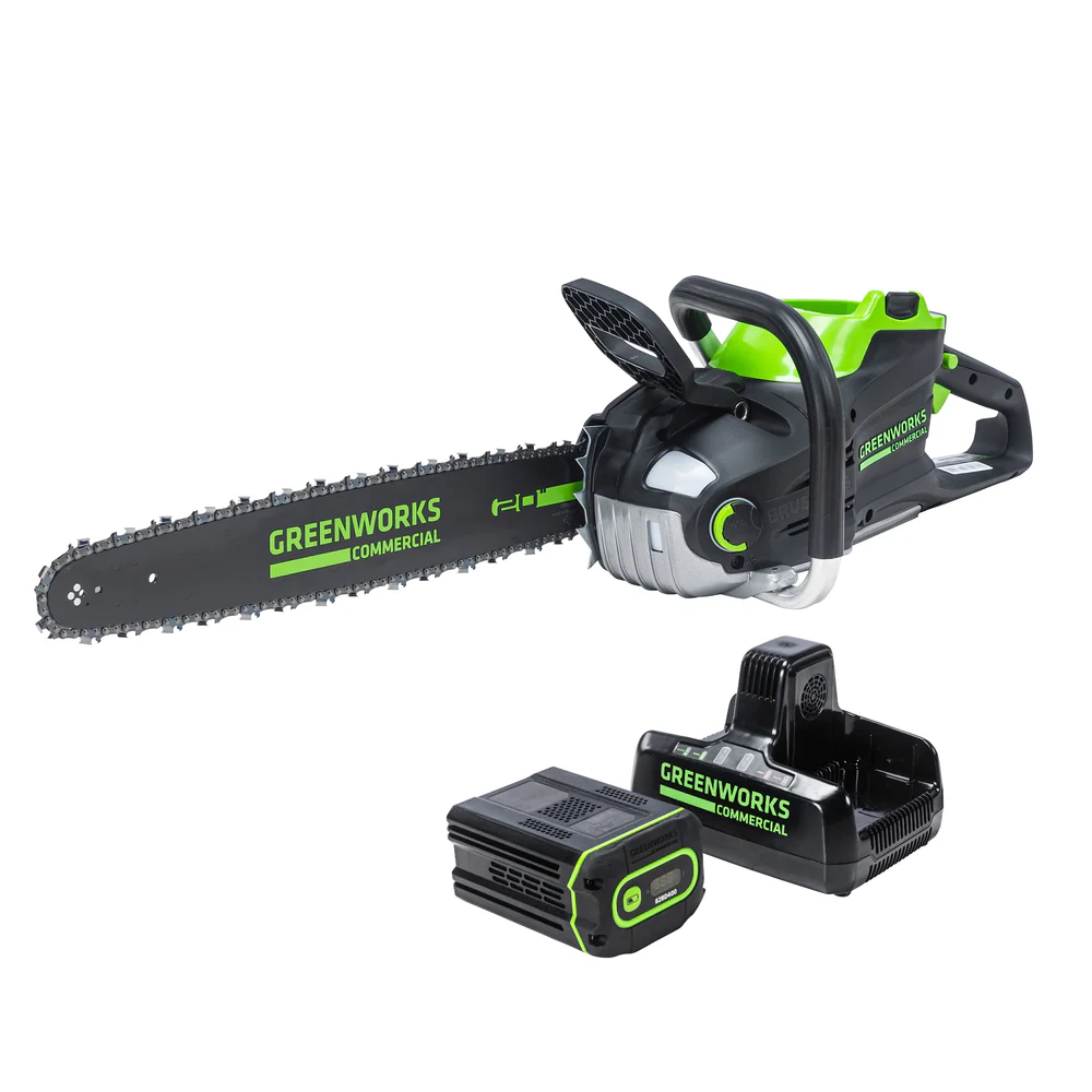 20" Chainsaw 82V 3.4kW with 4Ah Battery and Dual Port Charger